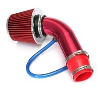 Tubo Admisión Aire Frío Universal De 76 Mm Kit Tubo Inducción Turbo Para Sistema Admisión Aire Frío Carreras Coches Con Filtro Cónico Aluminio(rojo)