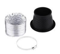 Tubo admisión aire Kit De Tubo De Admisión De Aire Frío Universal Para Parachoques Delantero Kit De Entrada De Embudo De Aire Turbo De Plástico ABS(Redondo)