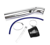 Tubo admisión aire Kit De Tubo De Entrada De Aire Frío De 76 Mm Con Manguera De Goma Para Conectar El Filtro Alto Flujo De Aire Plateado Y Negro
