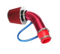 Tubo Admisión Aluminio Con Filtro De Aire Cónico Entrada De 76mm De Admisión De Aire Frío Universal Para Carreras De Coches Kit Tubo De Inducción Turbo Kit Admisión Aire(Red)