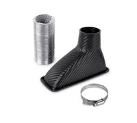 Tubo Admisión Manguera Aire Kit De Entrada De Turbina ABS De 1 Pieza, Embudo Aire Con Apariencia Fibra Carbono, Universal Para Parachoques Delantero De Coche, Turbocompresor.(Square)