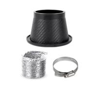 Tubo Admisión Manguera Aire Kit De Entrada De Turbina ABS De 1 Pieza, Embudo Aire Con Apariencia Fibra Carbono, Universal Para Parachoques Delantero De Coche, Turbocompresor.(Round)