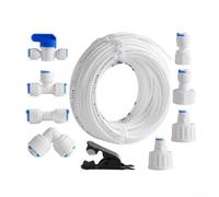 Tubo Agua 1/4" Kit Instalación Máquina Hielo Tubo Agua 1/4" Kit(20m) | Tubo PE 15m, conectores rápidos 1/4", instalación sencilla, anti-fugas, para máquina de hielo