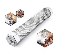 Tubo ahumador de pellets para parrilla, de acero inoxidable de, para barbacoa de madera de 12 pulgadas, para parrilla eléctrica de carbón de gas o ahumadores, hexagonal