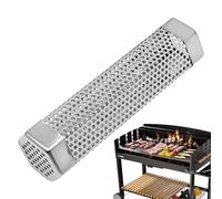 Tubo ahumador de pellets, tubo de barbacoa de acero inoxidable, 15,7 x 5,5 cm, accesorio de parrilla con infusión de sabor de alta eficiencia, ideal para barbacoa en el patio, cocina de campamento