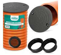 Tubo Ascendente Pozo Inspección 50 cm DN315 Negro Tapa 2x Junta 160 mm Mantenimiento Alcantarillado Resistente Compacto Duradero Fácil Limpieza Presión Subterráneo