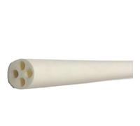 Tubo cerámico de alúmina, Tubo termopar de cerámica de alúmina de 4 orificios, blanco, varios tamaños(200X2X0.4MM)