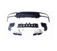 Tubo Cola Coche Para Benz Para W205 Para Clase C Para AMG Coupe 2 Puertas 2015-2021 Difusor Parachoques Trasero Silenciador Escape Labio Terminales Extremo Trasero(Plata)