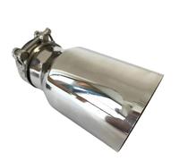 Tubo Cola Escape Coche Punta De Escape De Modificación De Automóvil De 2,5 Pulgadas Y 4,5 Pulgadas, Boquilla Escape Automóvil Un Solo Tubo En Ángulo Acero Inoxidable 304(IN66-OUT101MM)