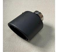 Tubo Cola Silenciador Trasero Silenciador Escape Fibra Carbono Mate Ovalado Inclinado Universal Acero Inoxidable Negro Embellecedores Tubo Escape 1 Unidad(63MM IN 115MM OUT)