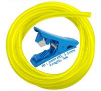 Tubo Combustible, CTRICALVER 2x3,5 mm Línea de gasolina universal, Línea de combustible para cortacésped 5 m, Línea de combustible con 1 cortatubos, Adecuado para cortadoras de césped, motosierras