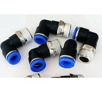 Tubo conector de codo macho neumático de 12 mm x NPT 1/2 de poliuretano, 10 unidades