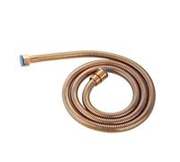 Tubo Corrugado de Acero Inoxidable Manguera de ducha flexible G1/2" dorada cepillada 1,5 m, estilo antiguo, acero inoxidable, color gris, cabezal for baño(Color7)