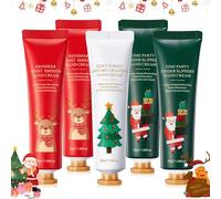 Tubo Crema Urea 20%, 5 Piezas Crema de Manos, Bálsamo Calmante Reparador, Crema de Manos Nutritiva, Tubo Crema de Manos Urea, Crema Regeneradora Para Manos, Crema de Manos Navideña (Verde+Rojo+Blanco)