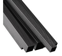 Tubo cuadrado completo de fibra de carbono, Tamaños múltiples mates de la tela cruzada del tubo cuadrado 3K 500m m fibra carbono(8x8x6mm)