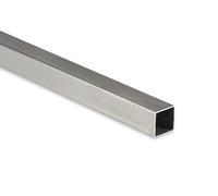 Tubo cuadrado de acero inoxidable, perfil hueco V2A, pulido, 45 x 45 x 2 mm x 1000 mm + -5 mm