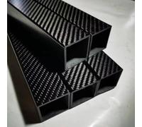Tubo cuadrado de fibra de carbono 3K de 500 mm, acabado brillante en sarga, diámetro exterior de 10 mm a 30 mm, for impresoras 3D y modelado R/C.(22x22x20x500mm)
