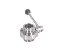 Tubo de 19/25/32/38/45/51 mm OD x 3.8 cm 5.1 cm Tri Clamp Válvula de mariposa sanitaria SUS 304/316L de acero inoxidable Homebrew (38 mm, SUS304_MID- Duty (6 bar))