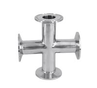 Tubo de 19mm-108mm OD x 1,5 "/2"/2,5 "/3"/4 "Tri abrazadera cruzada 4 divisor de vías 304/316L lavabo de acero inoxidable Homebrew cerveza vino(316,108mm OD K119mm)