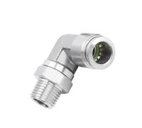 Tubo de 4, 6, 8, 10, 12, 14 y 16 mm de diámetro exterior, 1/8", 1/4", 3/8", 1/2", codo macho, conexión a presión, accesorios neumáticos de acero inoxidable 304(PL8-04 (8mm-1l2))