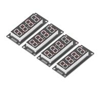 Tubo de 4 Dígitos, 4 Juegos de Tubos Digitales de 4 Dígitos con Cabezal de Clavija Tablero de Pantalla LED Módulo de Reloj de 7 Segmentos TM1637 0.56in (Rojo MRA041D)