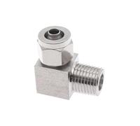 Tubo de 6mm, 8mm, 10mm, 12mm a 1/8 ", 1/4", 3/8 ", 1/2", rosca macho, codo de 90 grados, conector de accesorios de tubería de acero inoxidable SS304(Tube OD12 x ID8,3/8")
