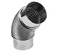 Tubo de acero inoxidable de 45 grados para chimenea con diseño curvado para adaptarse a varios sistemas de humos múltiples, incluyendo calentadores de agua a gas y hornos de madera (80 mm)