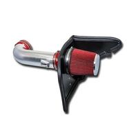 Tubo De Admisión De Aire Para Chevrolet Para Camaro Para SS 6.2L De Aspiración Natural 2010-2015 Kit Admisión Aire Frío 4'' + Filtro Rojo Protección Térmica(Plata)