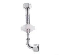 Tubo de agua, codos de 90° de 10 a 150 cm, acero inoxidable para trenzado flexible, tapa de doble cabeza de 1/2 pulgada, ángulo recto para inodoro BSP (40 cm)