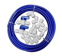 Tubo de agua RO de 10 metros con juego de accesorios de conexión rápida, kit de tubería de ósmosis inversa PE para piezas de repuesto de purificador de agua, incluye codo, T, conectores tipo Y y