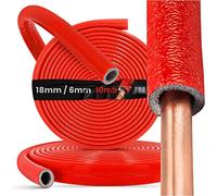 Tubo de Aislamiento de Tuberías de Agua PEX Manguera Aislante Espuma de Polietileno Azul 10m Agua Fría Caliente Impermeable Ignífugo Calorifugado Flexible Fuerte Redondo (18 mm / 6 mm)