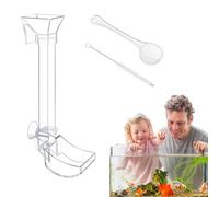 Tubo de alimentación para peces - Tubo transparente, accesorio para acuarios | Kit de tubo de alimentación con plato transparente, Ideal para alimentar camarones y peces de forma limpia, Apto para tod