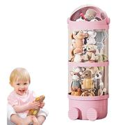 Tubo de almacenamiento de animales de felpa, tubo de almacenamiento para - Soporte para mascotas de peluche | Torre de peluche, organizador de pelusa de tubo transparente, ra
