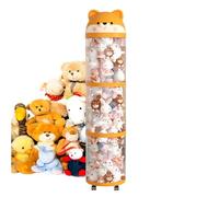 Tubo de almacenamiento de animales de peluche, contenedor transparente de gran capacidad con ruedas, organizador de muñecas de peluche transparente, cajas de almacenamiento de animales de peluche