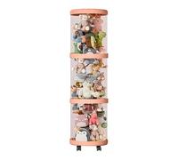 Tubo de almacenamiento - Organizador de peluche | Bin vertical de múltiples capas | Recipiente rodante a prueba de polvo para animales de peluche | Tubo de almacenamiento de ahorro de espacio con