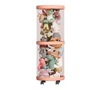 Tubo de almacenamiento - Organizador de peluche | Bin vertical de múltiples capas | Recipiente rodante a prueba de polvo para animales de peluche | Tubo de almacenamiento de ahorro de espacio con