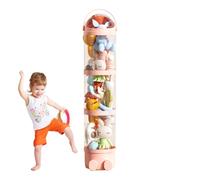 Tubo De Almacenamiento Para Peluches, Tubo Organizador Vertical de 162 cm para Juguetes, Contenedor Transparente para Muñecas con 4 Niveles, Organizador Compacto para Dormitorio o Sala