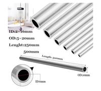 Tubo de aluminio 6061 250 mm longitud/500 diámetro exterior, interior 5 a 20, tubo aleación redondo y recto 2 a 16(500mm,OD 6 x ID 3mm)