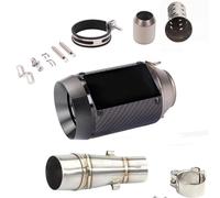 tubo de biela Para Y&amaha R25 R3 MT03 2010-2021 Tubo Escape Motocicleta Kit Cola Fibra Carbono Medio Acero Inoxidable(Style 2)