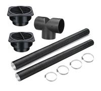 Tubo De Canalización Del Calentador De Coche - Tubo De Ventilación Flexible De Capa De Aleación Negra Canal De Transferencia De Calor Conector De Distribución De Aire Pasaje De Ventilación S