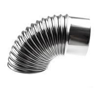 Tubo de chimenea de acero inoxidable, adaptador de codo de tubo de chimenea para estufa de leña o ventilación de chimenea al aire libre con tapa de lluvia, plateado (100 mm)