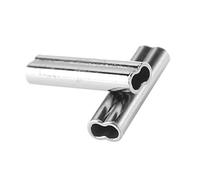 Tubo de Cobre para Pesca, 100 Piezas de Manga de Bucle de prensado, férula de Doble Barril, líder de Tubo de línea de Pesca para Cable y Extremo(1.0mm*10mm)