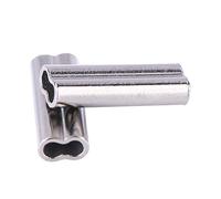 Tubo de Cobre para Pesca, 100 Piezas de Manga de Bucle de prensado, férula de Doble Barril, líder de Tubo de línea de Pesca para Cable y Extremo(1.4mm*10mm)