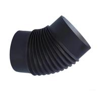 Tubo de codo de acero inoxidable de 45 grados para chimenea, curva de dirección de humo de chimenea negra de 150 mm, accesorio de ventilación resistente a altas temperaturas para calefacción del hogar