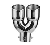Tubo de Cola de Coche 63-76-220, Acero Inoxidable, Tubo de Escape de Punta de Escape doble En Forma de Y Tubos de Extremo de Coche 2.5"a 3" Silenciador de Cola de Escape Coche