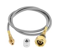 Tubo de conexión de gas Manguera trenzada de acer Adaptador de recarga de propano, tubo de aire de 1 metro, acoplador de tanque con conector de aire plano, puerto hembra