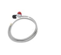 Tubo de conexión de gas Manguera trenzada de acer Regulador de propano de alta presión ajustable de 0 a 10 PSI con conector macho de 1/8" y manguera de 5 pies