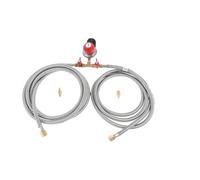 Tubo de conexión de gas Manguera trenzada de acer Regulador de propano de alta presión ajustable de 0 a 20 PSI, divisor en Y de 8 pies, manguera trenzada doble, conexiones MNPT de 3/8" y 1/8"