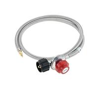 Tubo de conexión de gas Manguera trenzada de acer Regulador de propano de alta presión de 1,5 m (0-10 PSI) con manguera y conector macho de 3,2 mm (1/8")