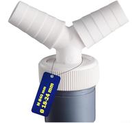 Tubo de conexión doble para lavadora, 18-24 mm, con 2 abrazaderas de manguera, ABS y metal, a prueba de fugas y prevención de olores, para fontanería doméstica (doble)